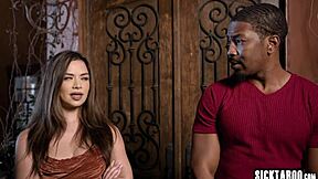 Sharing our big tits redhead lover and teen 18+ Scarlett Alexis with busty milf Lauren Phillips in interracial threesome hardcore sex