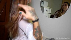 Curvy Brazilian cutie with big natural tits and juicy ass takes deep pounding from huge dick in homemade setup