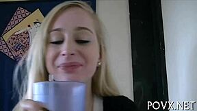 pretty floozy gives a hot blowjob in hardcore pov action