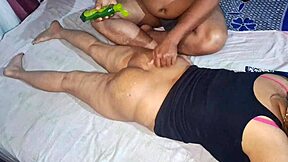 desi indian hot bhabhi gets a full nude massage in homemade scene.