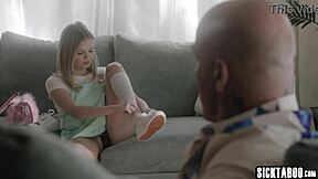 Dirty Stepdad Derrick Pierce Claims Petite Pierced Teen Coco Lovelock's Virgin Pussy with Deepthroat and Hardcore Fuck