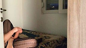 I caught curvy teen playing with huge monster dildo leading to intense solo masturbation with moaning orgasms and wet tight pussy