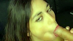 I suck my boss's cock super hard until it covers my face 😏