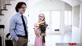 Petite blonde teen takes extreme facial from monster cock in hardcore scene!