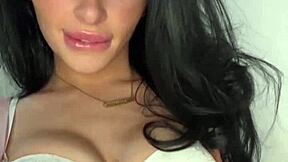 Oh man, this teen American exchange student is going wild with solo masturbation on webcam!