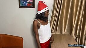 Ebony Petite 18+ Delivers Merry Christmas Fuck to BBC Family Doctor!