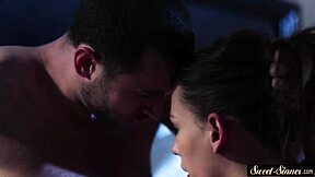 Tattooed 18yo babe boldly rims her stepdaddy in taboo fantasy rimjob scene