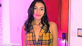 Stepfather takes his petite 18+ latina stepdaughter to hotel for cowgirl riding and wet pussy fucking.