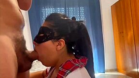 Horny Latina Student Sucks and Gets Cumshot