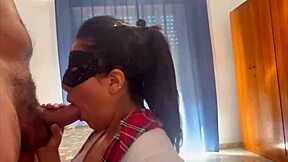 Horny Latina Student Sucks and Gets Cumshot