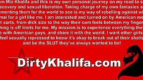 Busty eastern babe Mia Khalifa meets a western guy in a cultural encounter with various positions.