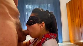 Horny Latina Student Sucks and Gets Cumshot