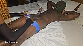 this slutty girl gets an oil massage then bends over for doggystyle banging by fat ebony cock