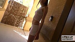 Eager blonde Lana Smalls with blue eyes and small tits enjoys rough doggy style and facial from Bryan Gozzling. She loves being treated like a pretty whore in this dating game.