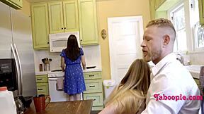 wife rests quietly but step dad sneaks in for taboo pie