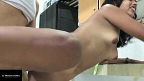 Skinny Stepsister Loves Big Cock Thrust Hard into Vagina with Delicious Blowjob