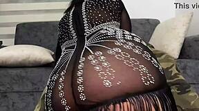 Colombian Stepsister's Boyfriend Fucks Her Big Latin Ass Doggy Style While She Masturbates in Kitchen and He Cums in Mouth