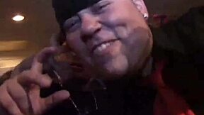 teen subtly enjoys pussy pounding in upright standing position