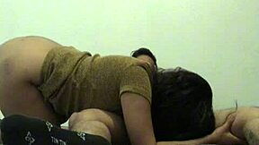 Big Cock Black Guy Rides Cowgirl On Hairy Pussy Latina Girlfriend With Creampie Finish