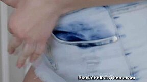 teen gets deep drilled by roomies big black cock in hardcore interracial