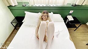 Hey, you think this monster dildo can make my tight latina pussy squirt in the dorm room?