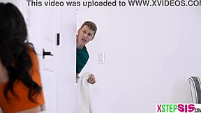 Chinese teen stepsister acts annoying yet shows strong curiosity in family roleplay