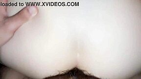 cumshot inside vagina with lots of leche spilling from argentinian blonde big ass in doggystyle fucking