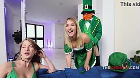 warding off that sneaky leprechaun in green lingerie backfired into a wild freeuse threesome adventure