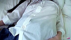 Deep Cum Inside Hairy Pussy of Japanese Teen in Uniform