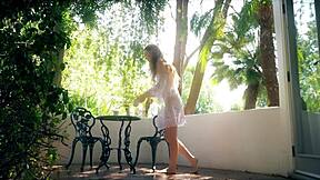 I'm on this hairy adventure with a natural looking girl in outdoor cowgirl riding and doggystyle fucking