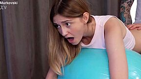 Fitness trainer bends over two cute clients for deepthroat and doggystyle. 😏