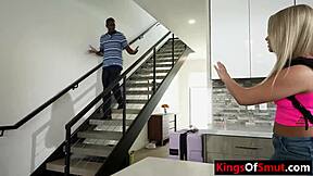 Horny blonde stepdaughter pierces nipples before hardcore interracial fucking with black stepdad johnathan jordan.