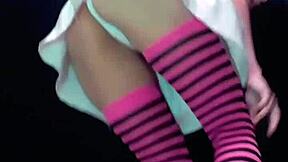 Bonneyuwu drinks her own pee from frasco in cute homemade blonde pantyhose fun