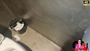 trans couple explores intimate fitness session in bathroom with hidden filming for excitement