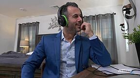 Business Call Interrupted by 18YO Escort Aubree Valentine