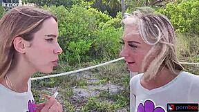 I watch Chloe Temple take double vaginal creampies in threesome with Khloe Kapri during bedroom fucking