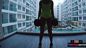 i uh worked out at the gym with my asian amateur teen girlfriend then we got horny for sex