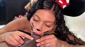 minnie mouse craves cheese but takes interracial homemade pussy fucking with dildo on halloween instead