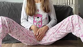 Petite Asian Babe Squirting! Closeup Horny Pussy Fingering to Orgasm with Small Tits Teasing.