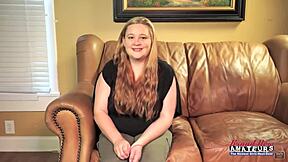 Wow, big titted ginger coed Rose delivers deep rimjob and blowjob to swallow cum!