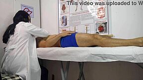 why does this patient's huge cock get hard right in front of the curvy brazilian nurse during checkup?