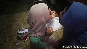 arabic homemade video shows muslim teen sneaking into base for blowjob and rough fucking