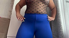 hot stepmom stretches with big tits and ass while handling monster cock in homemade missionary