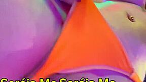 hey, check out these huge brazilian tits on this cute latina getting oiled up for a solo massage, you like?