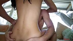 All in the Name of Respect for Stepdad with Skinny Brunette Teen Blowjob