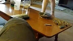 Cute little 18+ blonde lotions up in front of the camera like a total candid voyeur moment