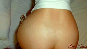 Curvy blonde step-mom in shorts takes son's virginity at 18 with creampie in taboo pov sex.