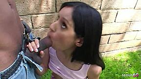 Skinny Black Hair Small Tits Teen Seduces Black Guy Next Door! Monster Cock Interracial Cheating Fuck With Choking And Creampie?