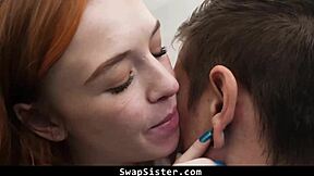 step siblings take turns making out with each other in a group setting - swapsister style.