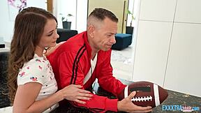 Petite teen 18+ mira monroe gets her shaved pussy licked by brad newman before he fucks her hard with his big cock until orgasm.